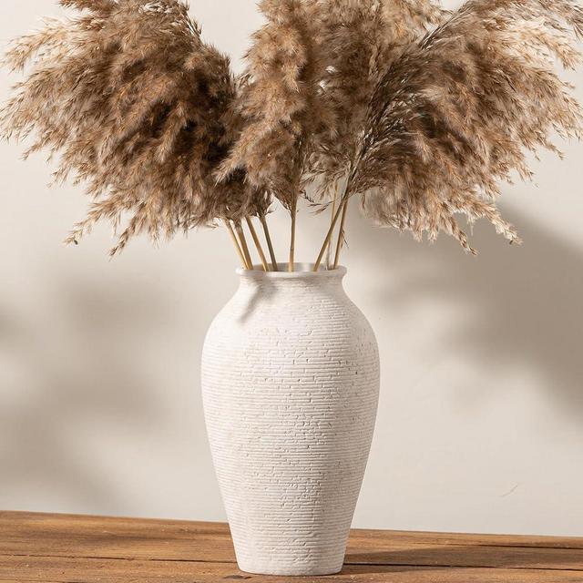 Vanselia Ceramic Flower Vase Home Decor - Large Tall Farmhouse Table Vases Rustic Vintage Living Room Kitchen Bedroom Decorations for House Book Shelf Office Coffee Desk Dining Fireplace (11" Rustic)