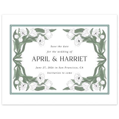 White Wedding Digital Save the Date - Willmore Landscape