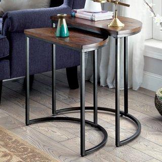 Industrial Style Half-Moon Nesting Table
