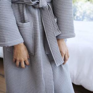 Grey Organic Turkish Waffle Robe