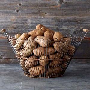 Vintage Potato Basket, Silver