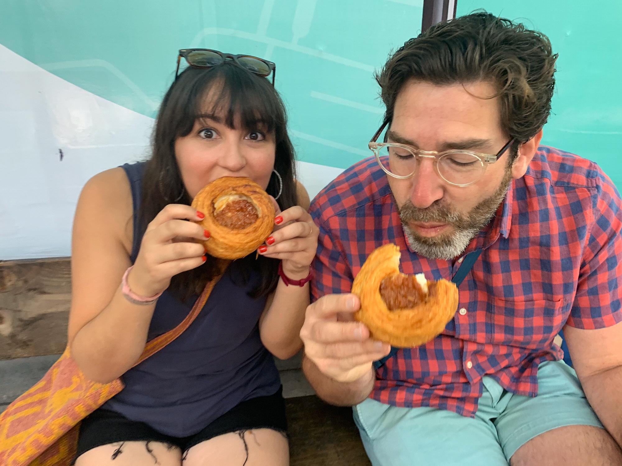 One of our favorite pastries, the guava tart, in Mexico City