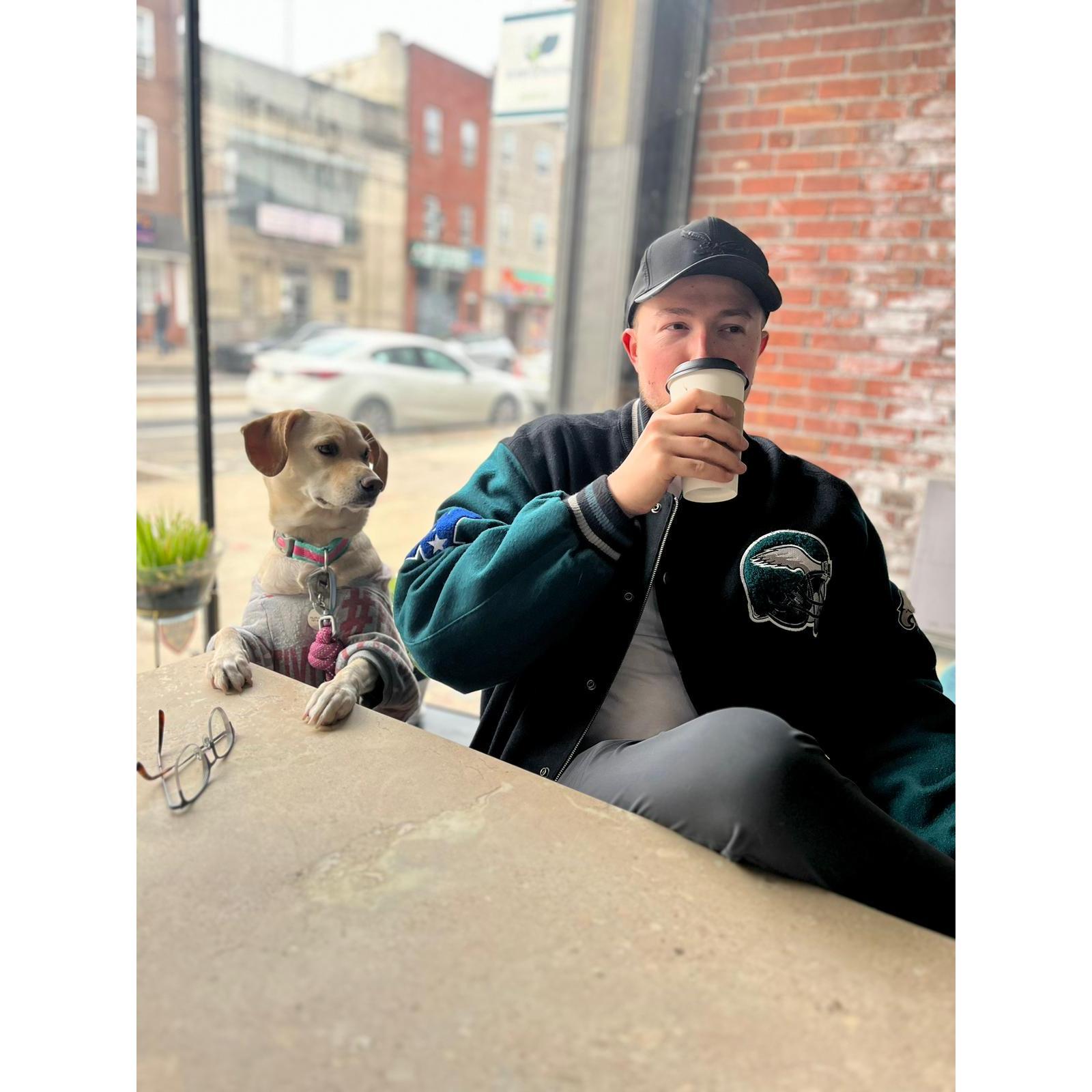 Morning coffee with Mia