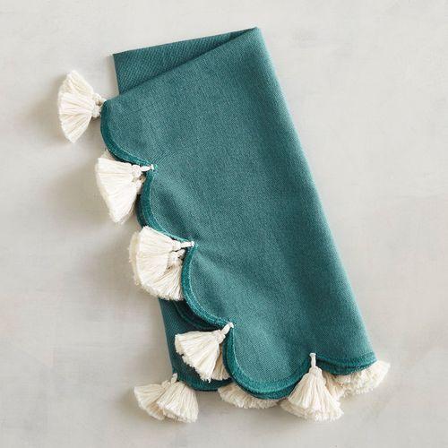 Teal Tassel Napkin