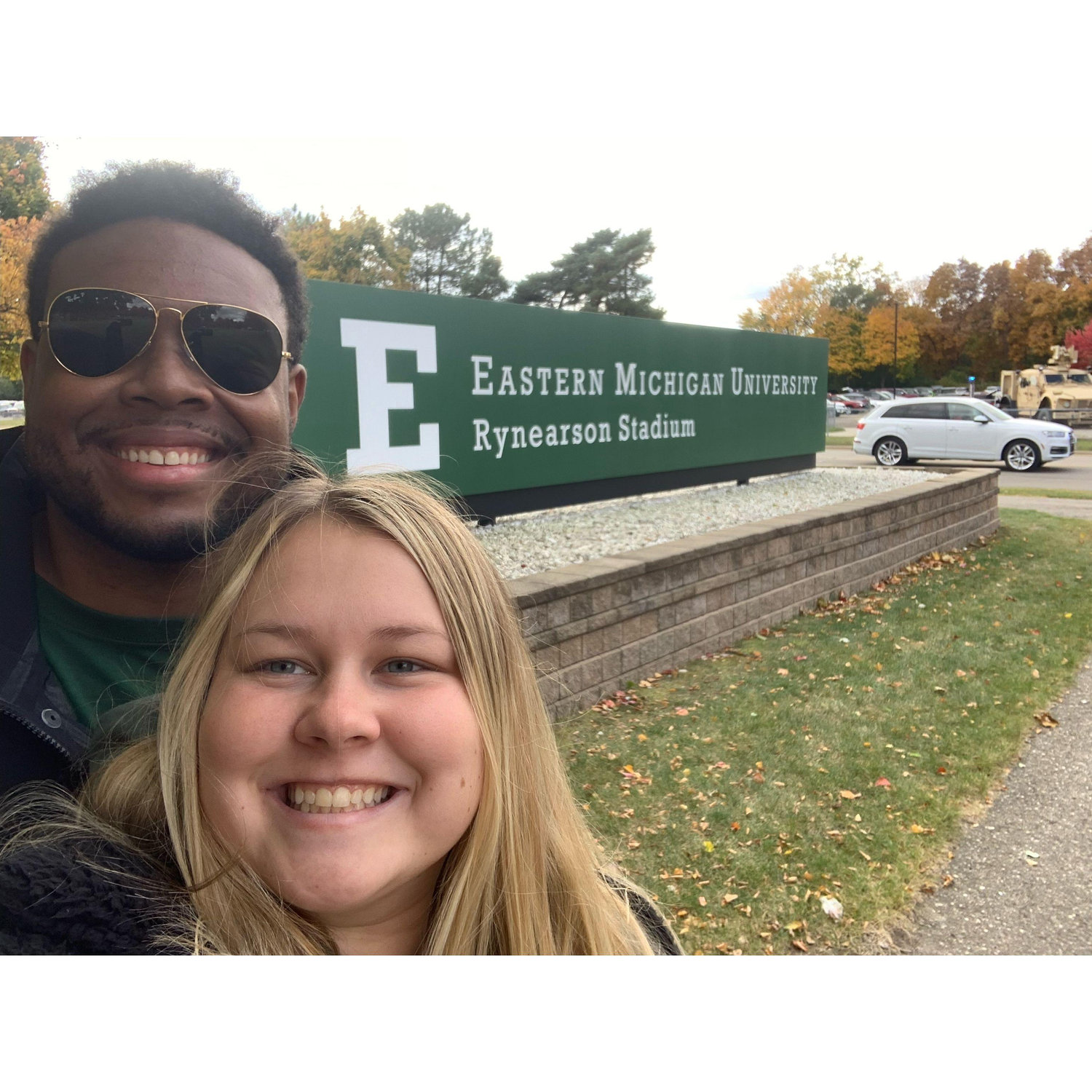 10.15.22 ~ Shannon's First Eastern Michigan Football Game. Shannon didn't mind cheering for the Eagles since they were still Green & White! Eastern Eagles, hats off to you!