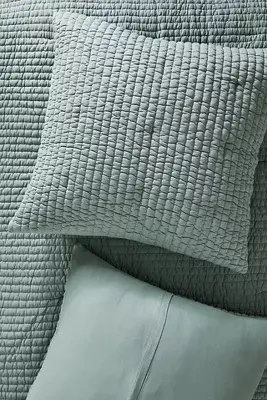 Cotton Jersey Channel-Stitch Quilted Euro Sham