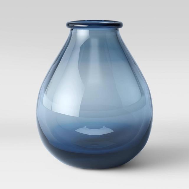 15" x 13.2" Decorative Glass Vase Blue - Threshold™