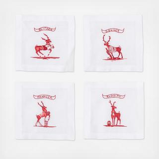 Reindeer Games "Team Sports" Cocktail Coaster, Set of 4