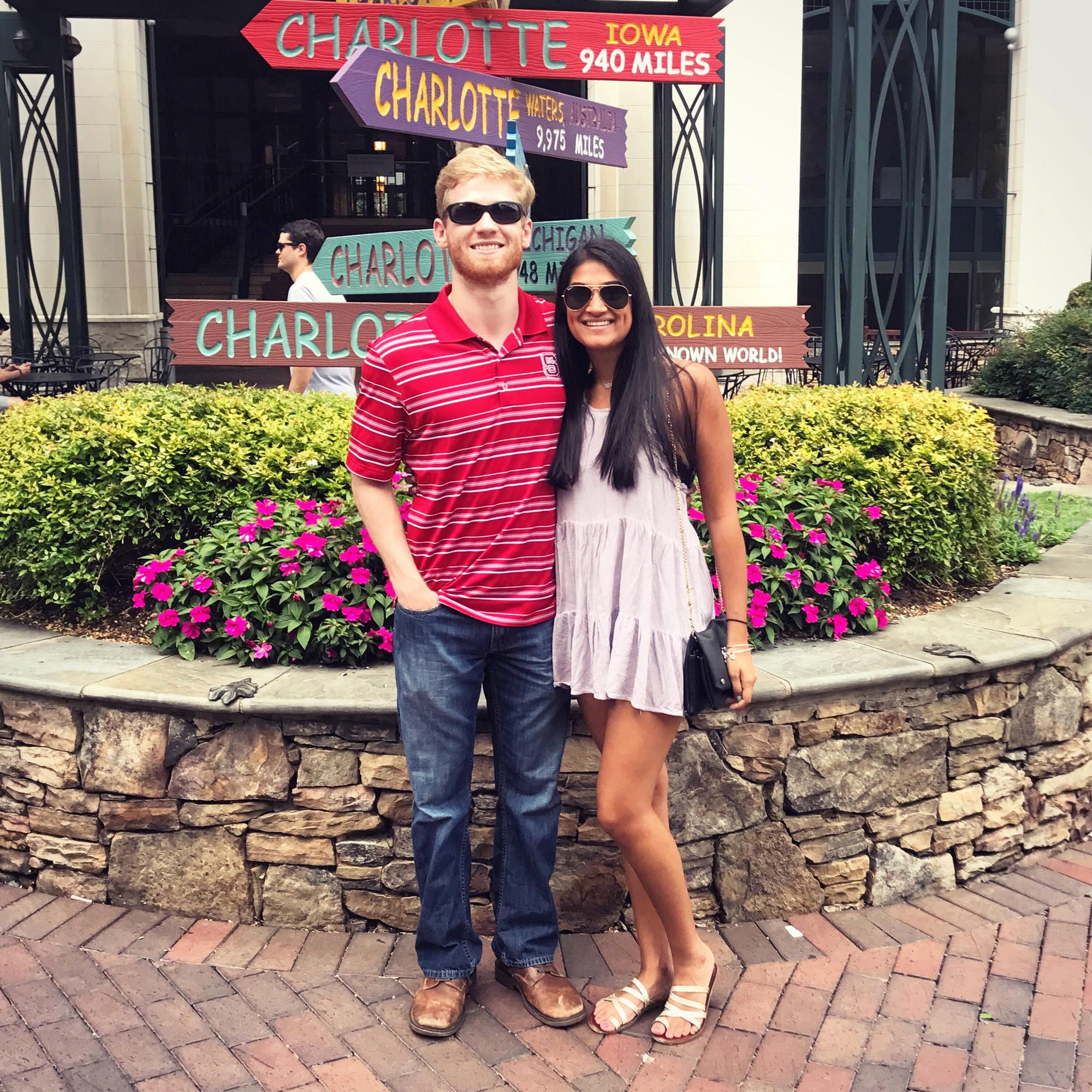 Malvika visiting Tyler for the first time in Charlotte, NC