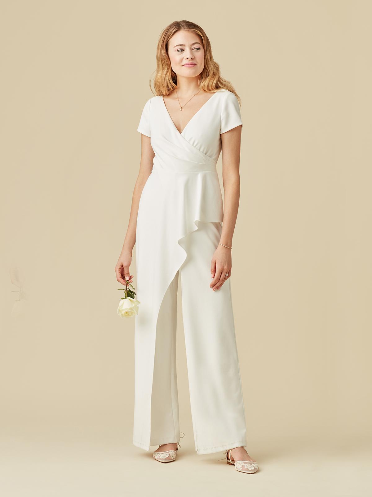 white asymmetrical jumpsuit