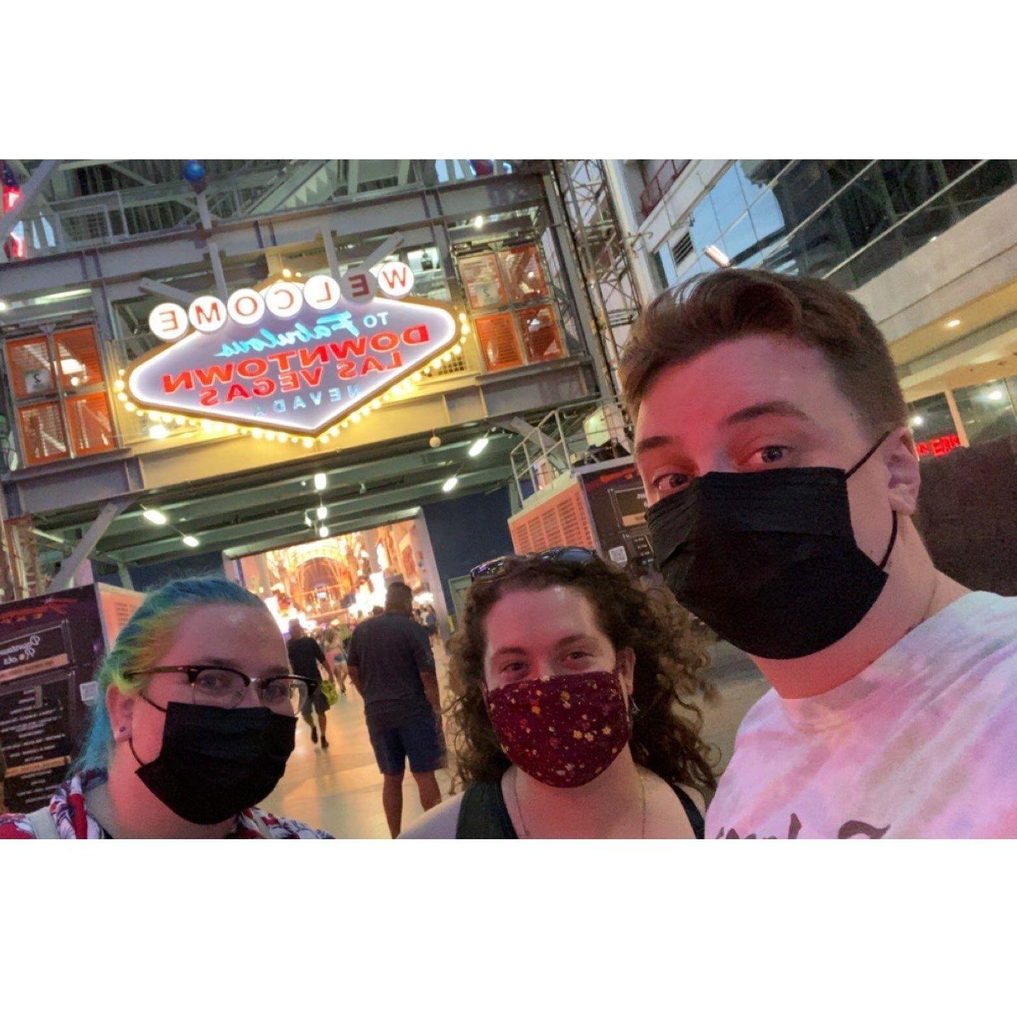 Vegas trip to meet more of Andy’s family, hanging out with Sebrina on Fremont Street, July 2022