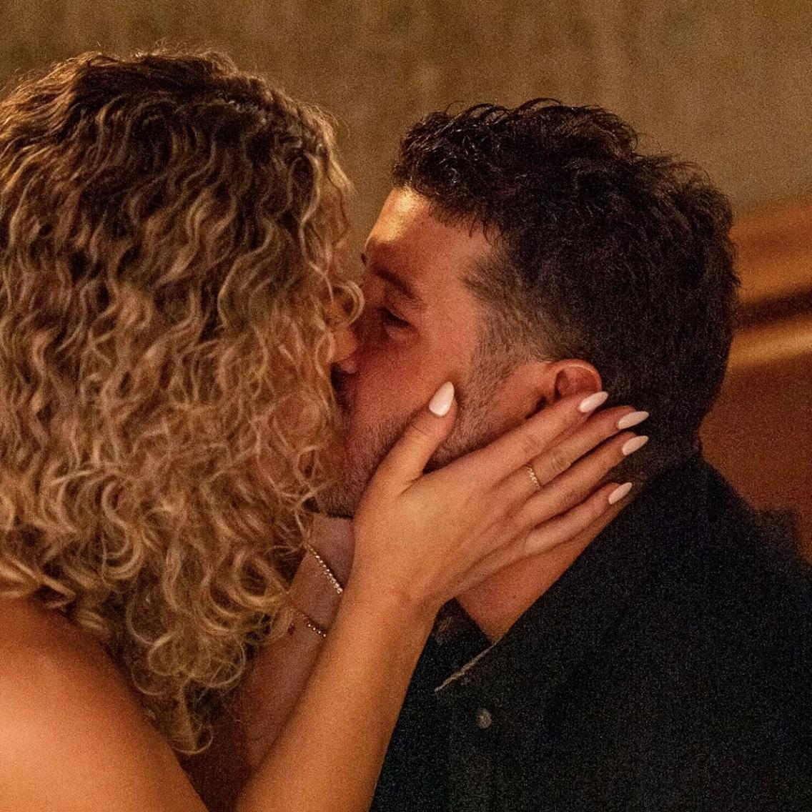 When Andrew proposed. Our first kiss as fiancés.