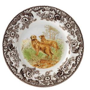 Woodland Salad Plate 8 Inch, Golden Retriever