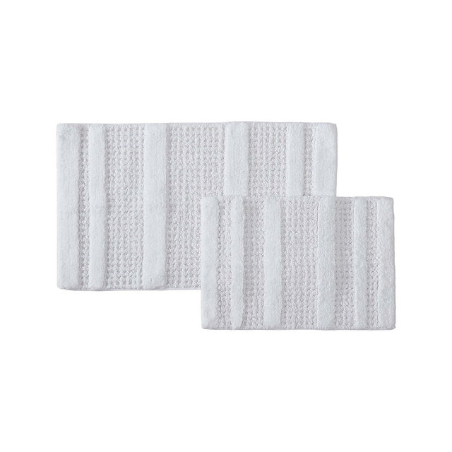 Kenneth Cole Reaction Waffle Cotton Tufted 2 Piece Bath Rug Set