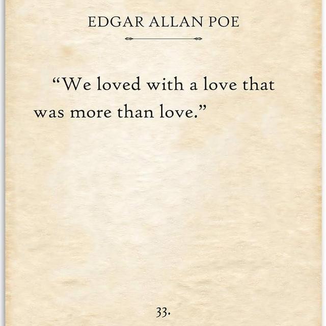 Edgar Allan Poe - We Loved With A Love - Famous Book Poem Quote, Wedding Anniversary Decor, Romantic Love Gift for Couples and for Book Lovers, 11x14 Unframed Typography Book Page Art Print Poster