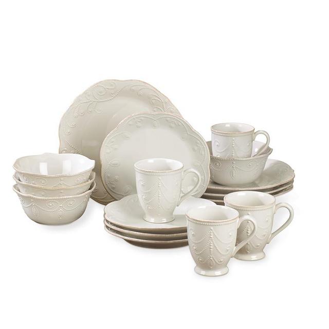 Lenox 851745 French Perle White 16-Piece Dinnerware Set