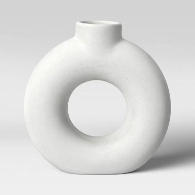 7" x 2" Textured Ceramic Vase White - Project 62™