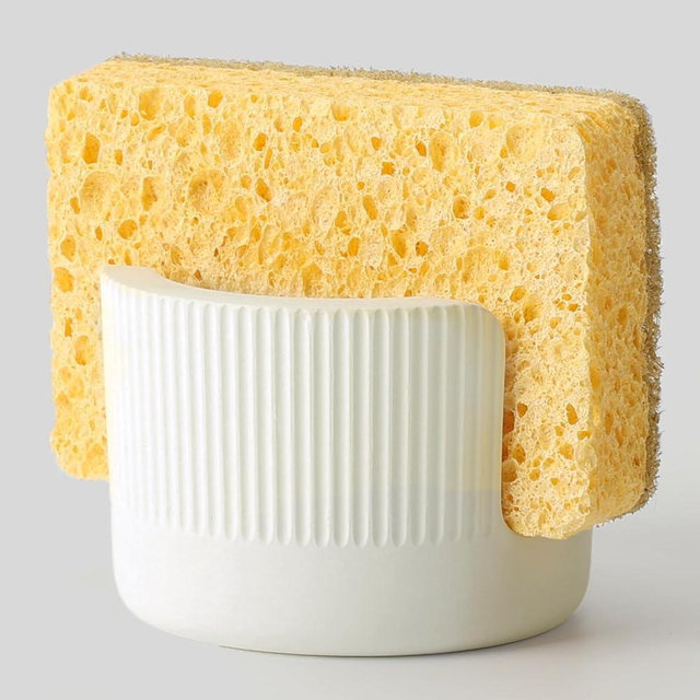 Xlapo Diatomite Stone Sponge Holder for Kitchen Sink -1 Slot Diatomite Quick Dry Dish Sponge Organizer for Kitchen Bathroom, Diatomaceous Earth Dish, Small