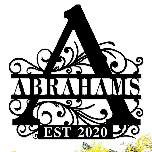 ZLOOREE Personalized Last Name Metal Signs Split Letter Monogram Sign Personalized Metal Sign Custom Name Sign Family Name Sign Metal Wall Art Split Personalized Wedding Gift Monogram