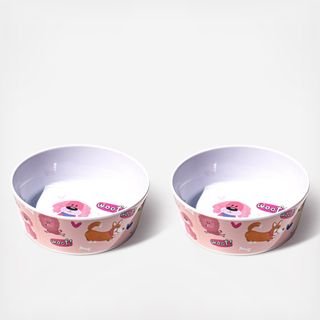 Whimsy Dogs on Bowl, Set of 2