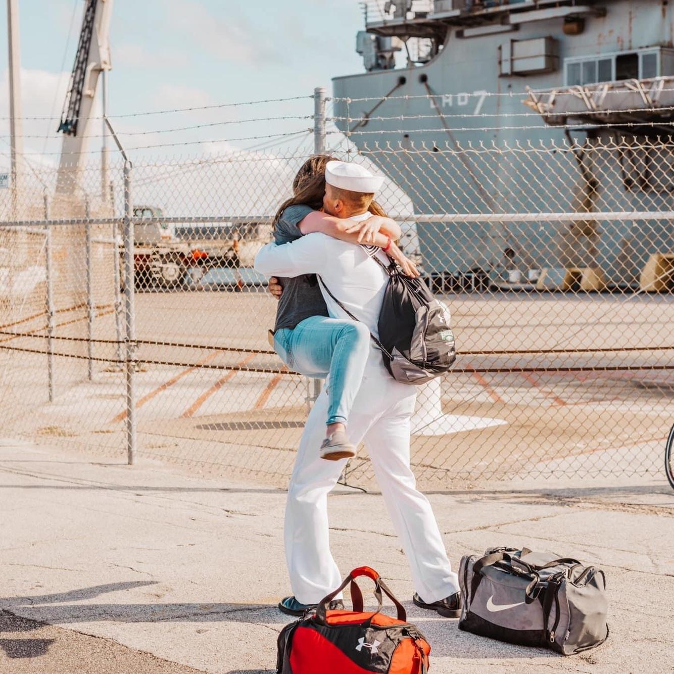 Welcoming Alex home from deployment (October 2021) 🥺