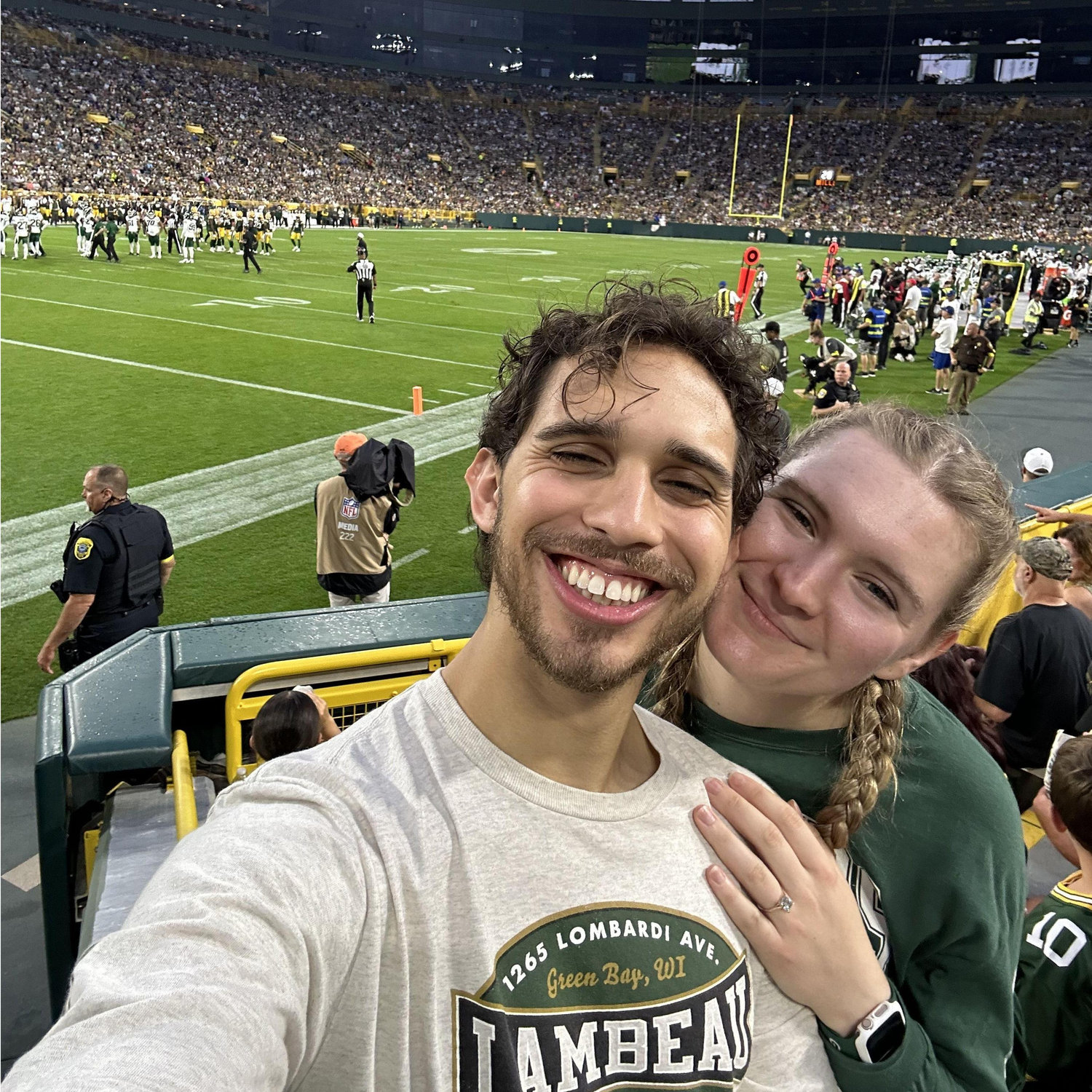 Jakes first Packers game!