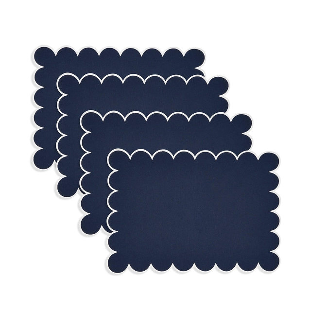 Saro Lifestyle Eco Scallop Border Placemat, Set of 4