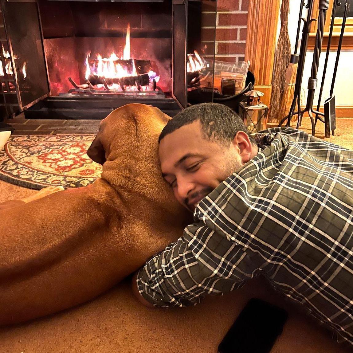 Keanyon meets his second love, the Duffy's Rhodesian Ridgeback, Belle.