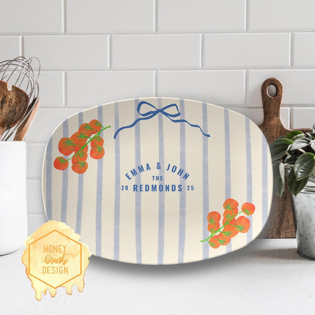 Personalized Wedding Plate: Custom Wedding Gift, For Engaged Couple, Custom Last Name Gift, Party for Bride, Couples Name Custom