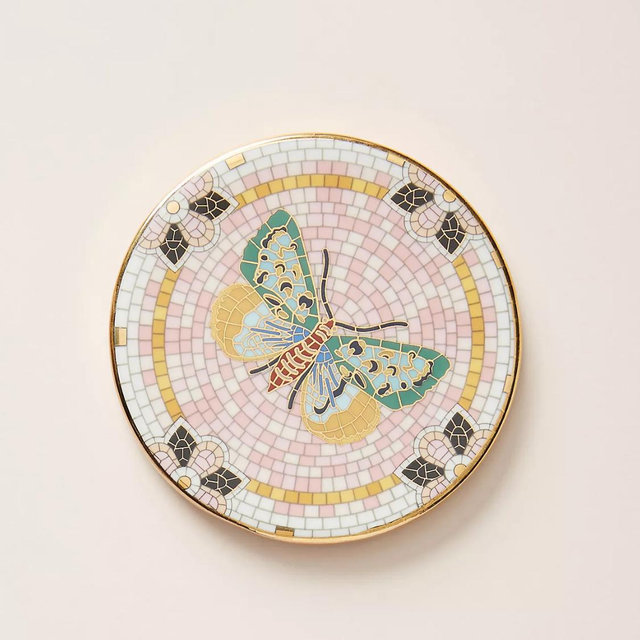 The Bistro Tile Stoneware Coaster: Garden Edition - Dark Yellow, One Size