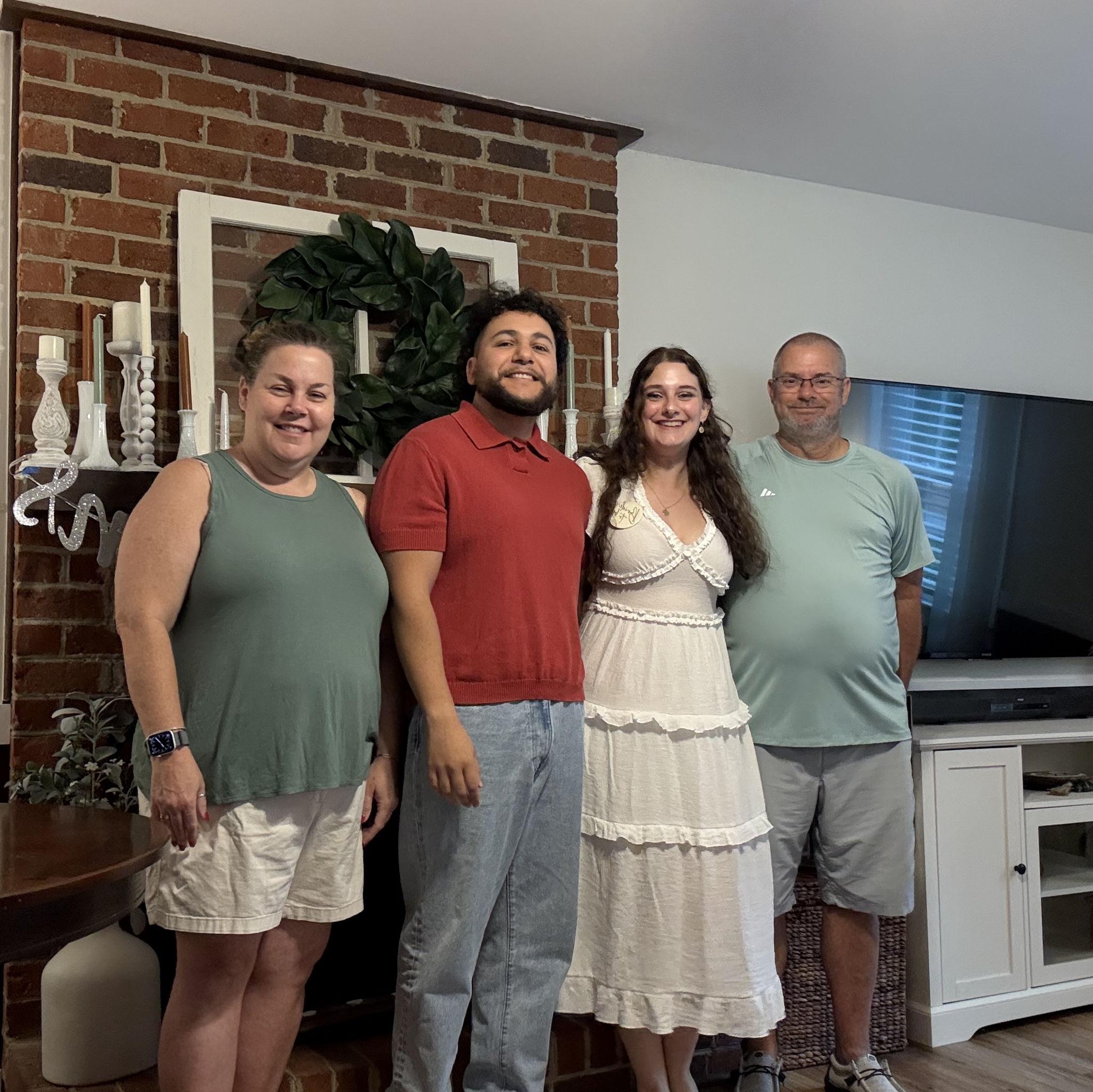 Visiting Ashley's family to celebrate the engagement, July 2025
