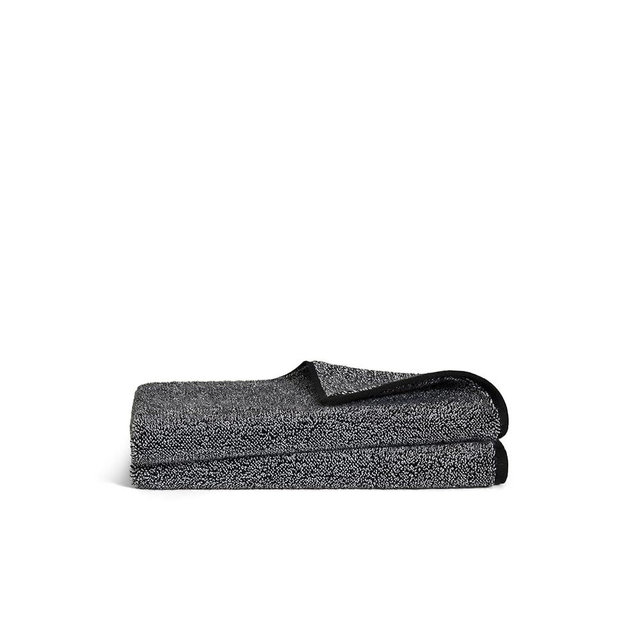 Brooklinen Super-Plush Hand Towels - Set of 2, Marled Black, 100% Cotton | Best Luxury Spa Towels
