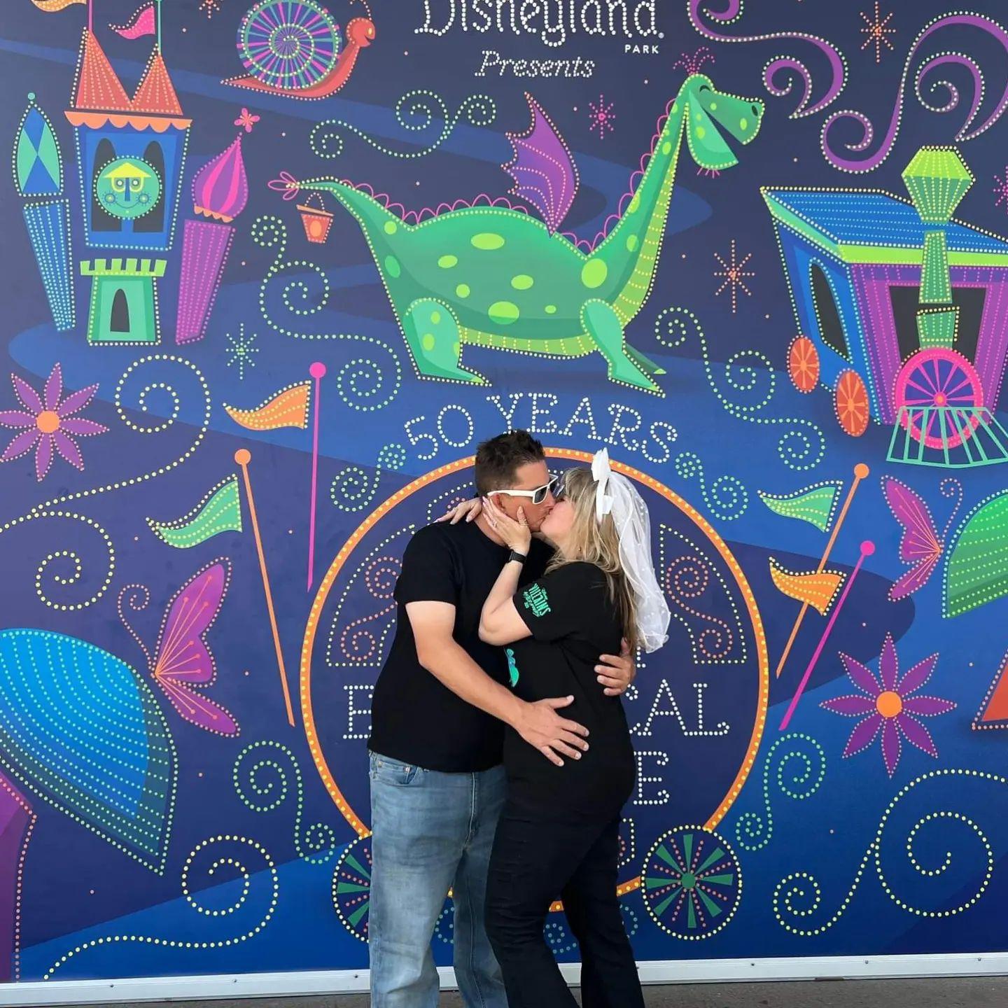 Downtown Disney celebrating our engagement