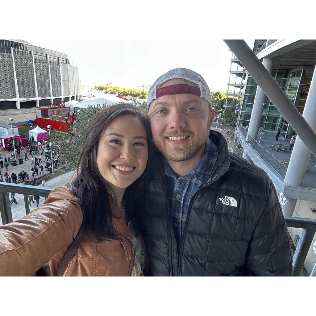 Recreating our first photo together at the rodeo again!