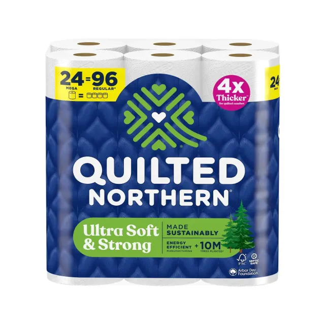 Quilted Northern Ultra Soft Strong Toilet Papers - 24 Mega Rolls: 255 Sheets Per Roll