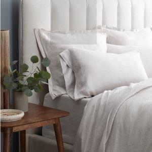European Linen King Size Pillowcase Set in White