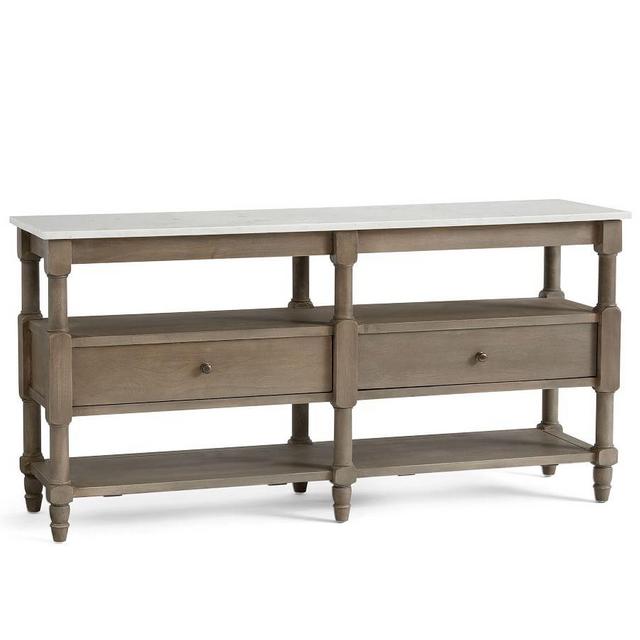 Alexandra Marble Media Console, Gray Wash