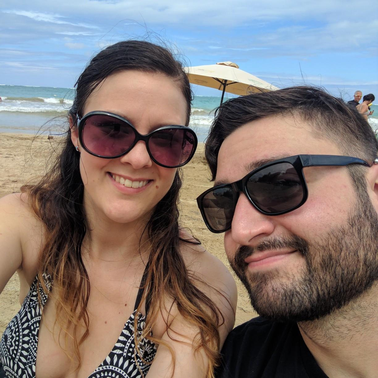 Our first real vacation together in Isla Verde Puerto Rico! (Alex's first time flying on plane without jumping out of it)