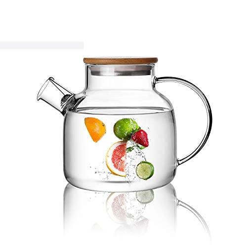 CnGlass Glass Teapot Stovetop Safe,40.6oz Clear Teapots with Removable Filter Spout,Teapot for Loose Leaf and Blooming Tea