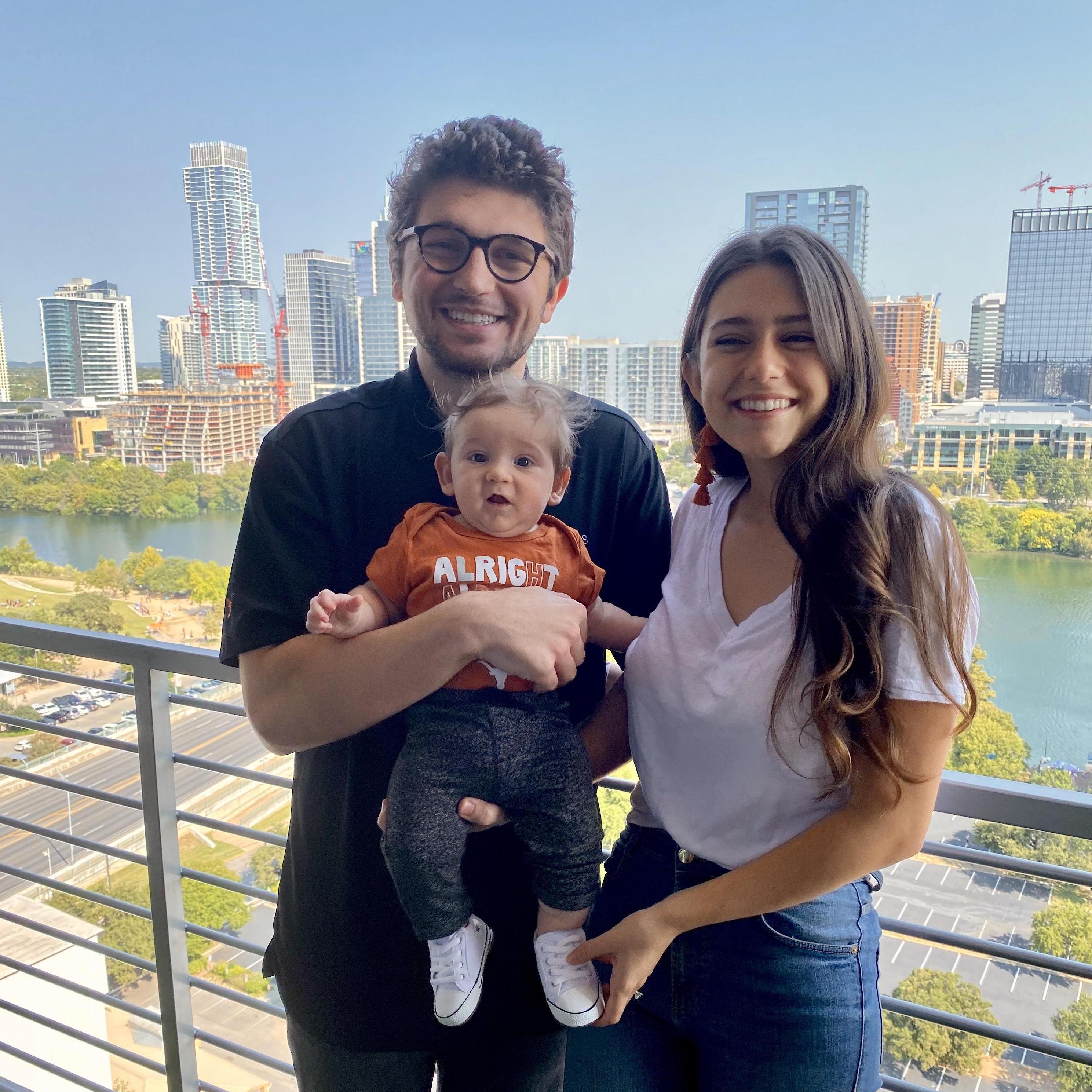 We met in our Master's programs at UT Austin... Hook 'em Horns!