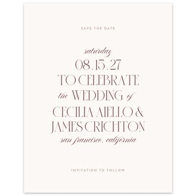 Acorn, Brown Wedding Digital Save the Date - Milan Portrait