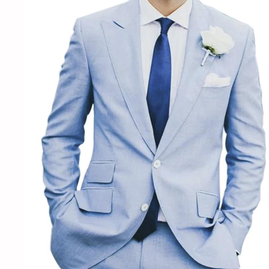 A lighter tie
CLASSYBY | Pastel Light Blue Spring Suit 2 Piece Formal Outfits CB58911
KARAKO SUITS | Men's Light Blue Suit Jacket $169.99 *similar*
$159.00