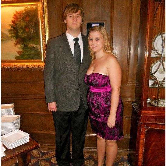 Zach and Ashley in their first year of dating at their eventual wedding venue, Club LeConte.