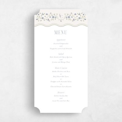 Beige Ticket Wedding Menu - Siofra
