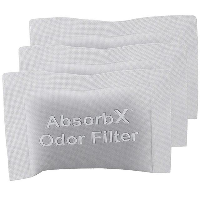 iTouchless 3-Pack AbsorbX Odor Filters, Absorbs Trash Odors, All Natural Activated Carbon, Biodegradable - for use with 8 Gal, 13 Gallon and larger Trash Cans with Deodorizer Compartment