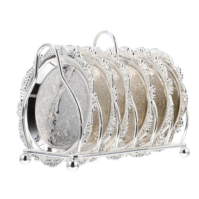 BESTonZON 1set Creative Snack Plate with Rack Silver Serving Tray for Chips and Appetizers Versatile Home Decoration for Kitchen Dining Room and Living Room