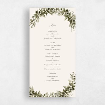 Linen, Beige Wedding Menu - Elowen