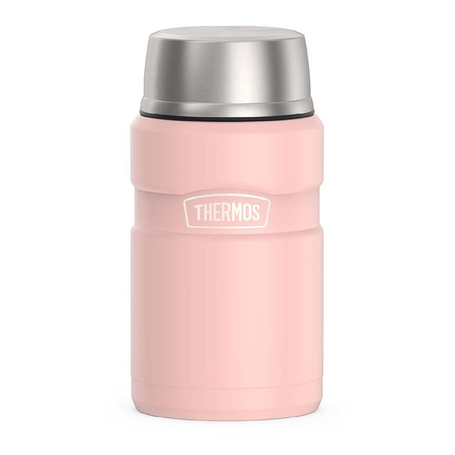 THERMOS Stainless King Vacuum-Insulated Food Jar, 24 Ounce, Matte Pink