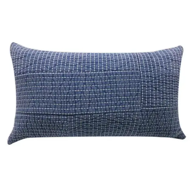 Bee & Willow™ Home Yarn Dye Chambray Oblong Throw Pillow in Blue