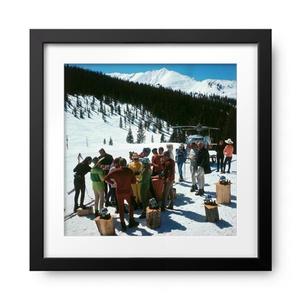 Slim Aarons Snowmass Picnic Print, White Frame, 16.5X16.5